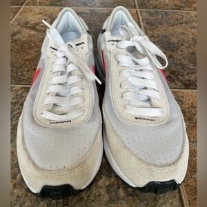 Nike Waffle One Sneakers- White/Picante Red, BIG KIDS Size 4.5Y